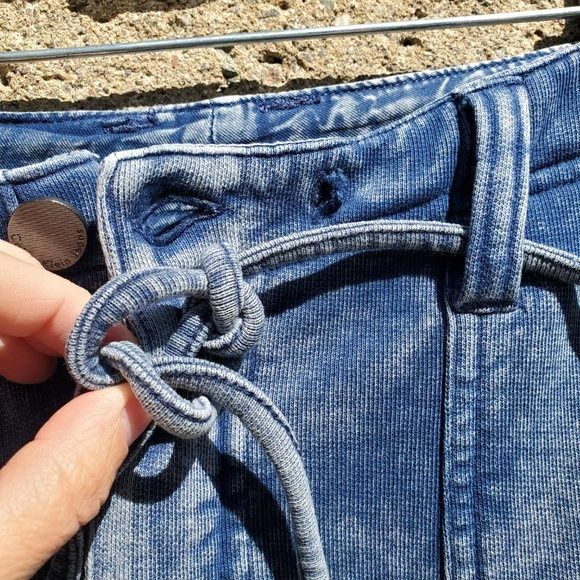 Calvin Klein Distressed Jogging Pants Jean Look Casual Comfy Acid Wash Sz M - Picture 6 of 12